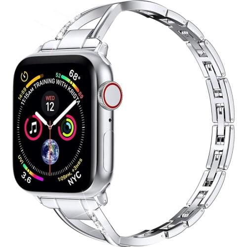 For Apple Watch Band 38mm 40mm Iwatch 6/5/4/3/1 SE Women Dressy Jewelry Stainless Steel Wristband Strap for Applewatch 42mm 44mm