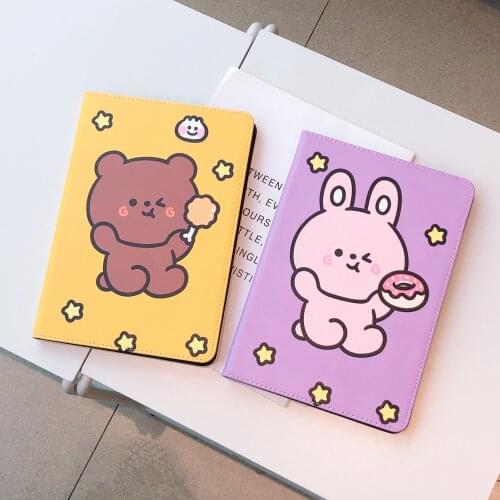 Cartoon Cute Bear Rabbit Chicken Donuts Soft Tablet Protective Case For iPad Air 1 2 3 Mini 4 5 Pro 2017 2018 2019 2020 Cover
