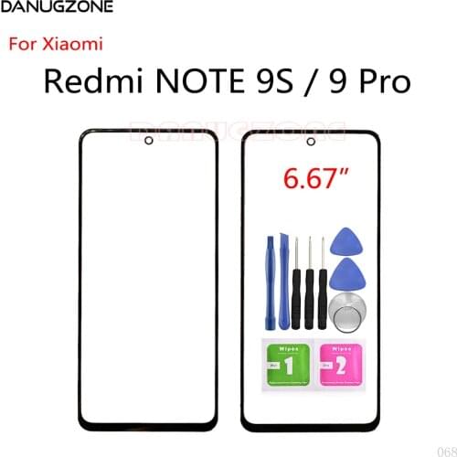 Touch Screen Front Glass Lens For Xiaomi Redmi NOTE 9S 9 Pro LCD Display Front Glass Lens Panel