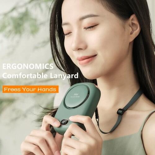 Toolikee Hands Free Neck Fan Portable USB Mini Fan 3-Speed Adjustable Neck Dual Fan Hanging Rechargeable Sports Fan Home Office
