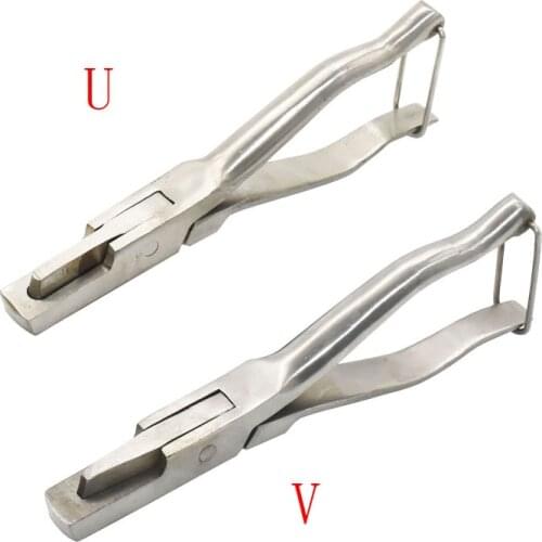 1 pcs Stainless Steel U-shaped And V-shaped Ear Tongs Pliers Missing Pig Ear Tag Pliers Pig Equipment Farm Animals