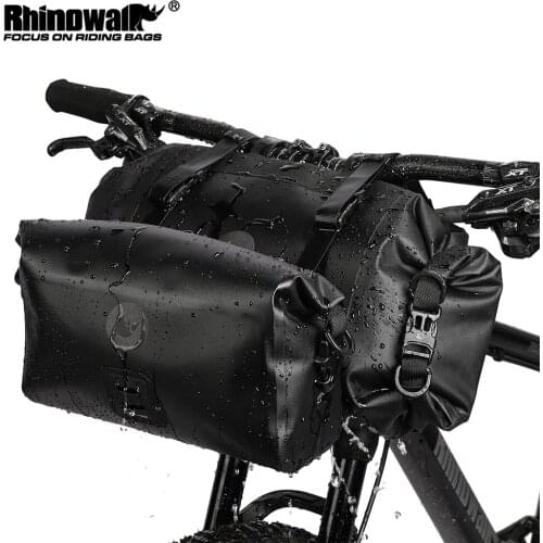 Rhinowalk Bicycle Bag Waterproof Big Capacity Handlebar Bag 2-piece Front Tube Cycling Bag MTB Frame Trunk Bike Accessories