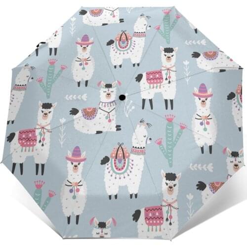 Wind Resistant Folding Automatic Umbrella Women Auto White Alpaca Windproof Umbrellas Rain For Men Parasol