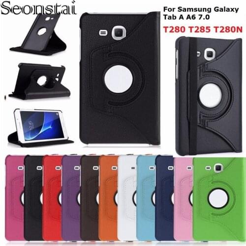 360 Rotating Leather Case for Samsung Galaxy Tab A 10.1 2019 T510/T530 S5E 10.5 T720 T590 T580 T560 T290 S6 Lite 10.4 P610 Stand