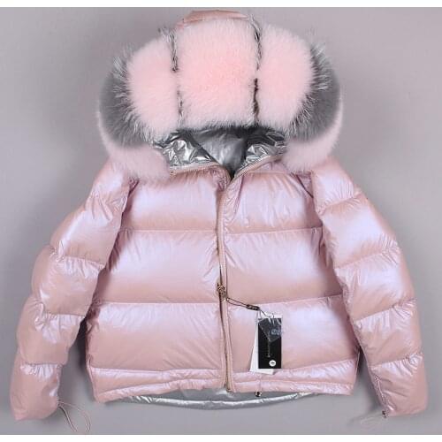 Coat Winter 2020 Women Real Fox Fur Collar Puffer Down Jacket Women Double Side Wear Warm Korean Parka Manteau Femme 606