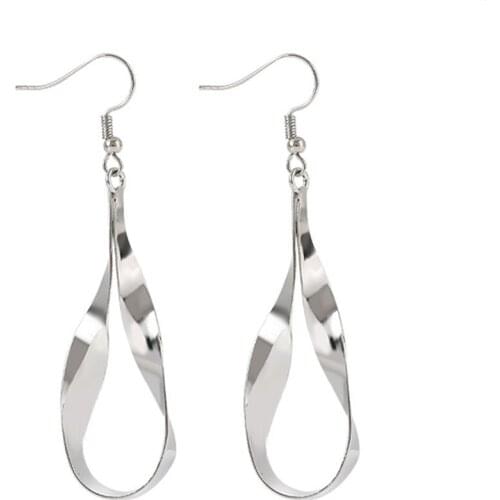 CRLEY Wave Drop Earrings For Women Silver Color Frame Christmas Jewelry Trend Female Drop Earrings for Women Luxury Earrings