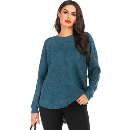 Womens Casual Sweater Autumn Winter Female Long Sleeve O-neck Loose Fashion Pullover Tops Ladies Knitted Jumper