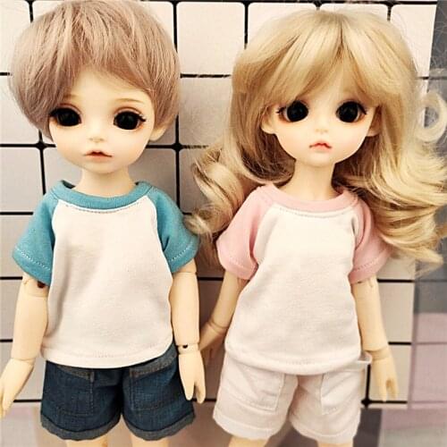 1/6 BJD baby clothes spell color short sleeve basic shirt 6 points trace doll clothes doll accessories