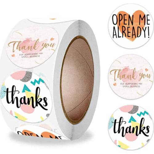 100-500pcs Thank You Scrapbooking Stickers Craft Supplies Envelope Seal Sticker Gift Flower Decoration Stationery Label Sticker