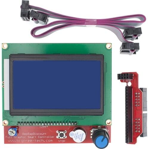 12864 Smart Controller RAMPS 1.4 LCD 12864 LCD Control Panel Blue Screen for 3D Printer LCD12864