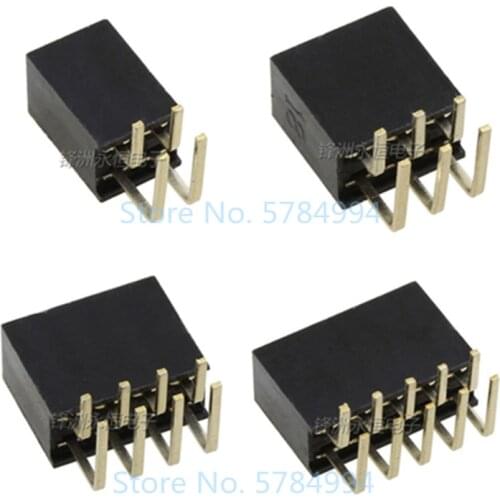 2.54mm R/A Double Row Female 2~40P PCB Board Right angle Pin Header socket Connector Pinheader 2*/4/6/10/20/40Pin For Arduino