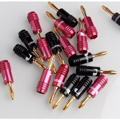 20Pcs Nakamichi 4mm Banana Plug Connectors Adapter Wire Pin Banana Connector Gold Plated For Musical HiFi Audio