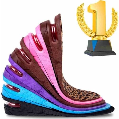 3 Layers Stealth Adjustable Increased Taller Insoles For Women and Men Shoes Pad PVC Material 7cm Increase Height Insert brioche