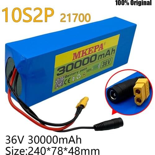 36V battery 30ah 21700 30000mah 10S2P battery pack 500W high power battery Ebike electric bicycle BMS XT60