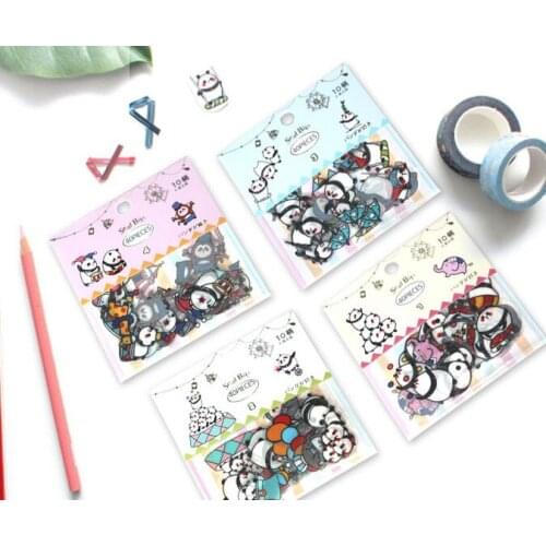 40pcs/pack Lovely panda pvc Stickers DIY Diary Scrapbook Notebook Album Cup Phone Decor Sticker Stationery School Supplies