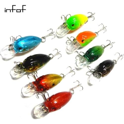 8pcs 45mm/4.2g Wobblers Baits Fishing Lure Set Crank Fishing Lures Minnow Set Crankbait Fake Baits