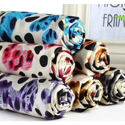 Shiny Satin printed smoothy soft Material Diy Lining craft different Charmeuse scarf ribbon craft Fabric stylish Pattern