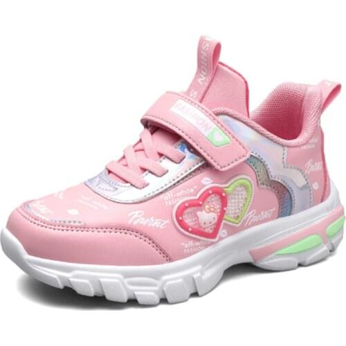 Autumn and Winter New Cartoon Cute Girls Sneakers Girls Fashion Leather Waterproof Casual Shoes Childrens Soft Base Brand Trai