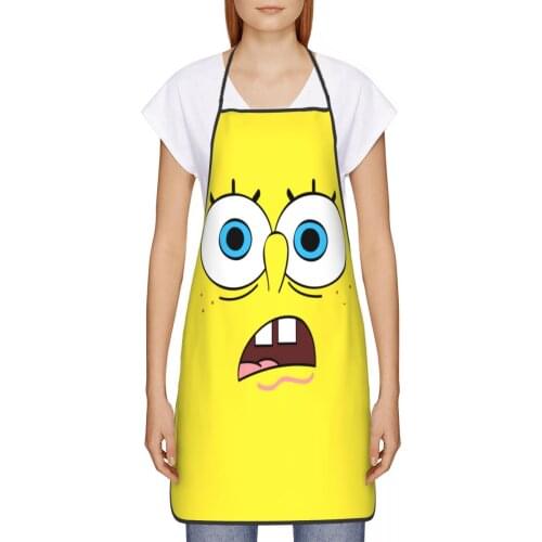 Sponge Baby Kitchen oil resistant wreath Animes square pants kitchen apron women Man For restaurants 72*52cm