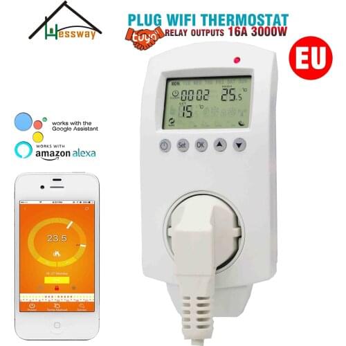 16A electric floor heating wifi EU plug in socket THERMOSTAT for infrared wire, warm floor
