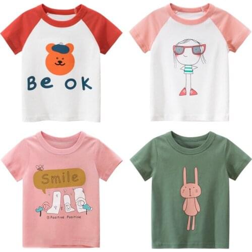 Colorful Cartoon Summer Cotton T Shirt For Boys And Girls T Shirt For Children Funny Animal Raglan Sleeves Shirt