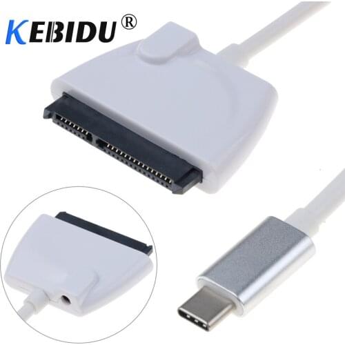 Kebidu 22pin High-speed 10Gbps Type C USB 3.1 To SATA III HDD SSD Adapter Cable 7+15 Pin Tool-free For 2.5 Inch SATA Drive