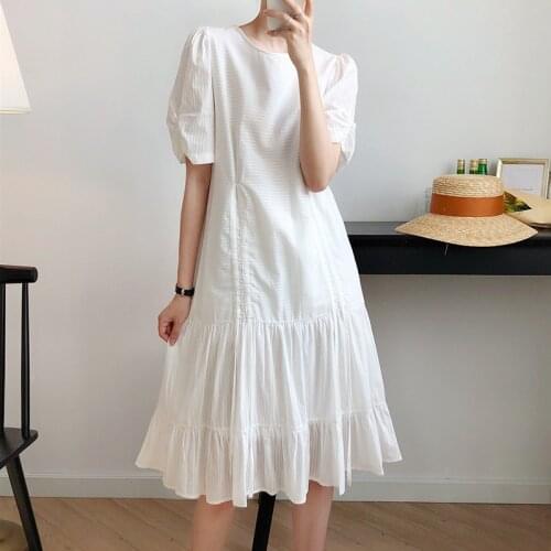 Summer Dress Retro Sexy Mid-length Dress Womens Summer Dress Casual Drawstring Super Fairy Temperament French Dress