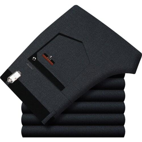 Mens Suit Pants High Quality Summer Men Dress Pants Straight Business Mens Formal Pants Big Size Classical Trousers