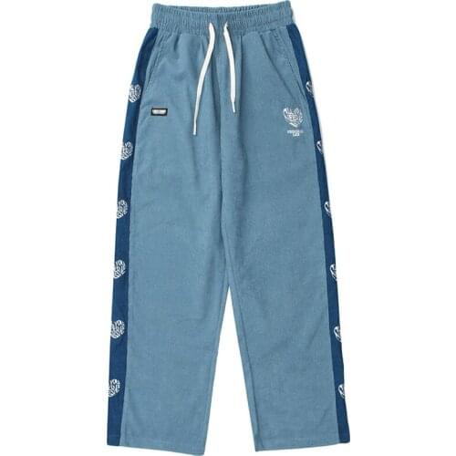 Mens Casual Loose Patchwork Pants HipHop Streetwear Sweatpants Unisex Oversized Jogger Pants Male letter Embroidery Trousers