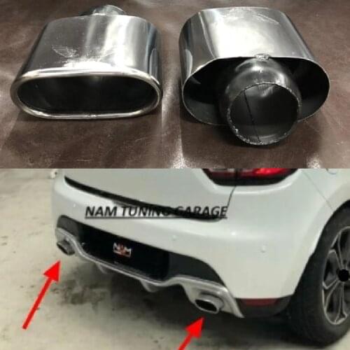 1pair For Renault Clio 4 MK4 Exhaust Tip System End Pipe Stainless Steel Car Exhaust Pipe For All Cars High Quality