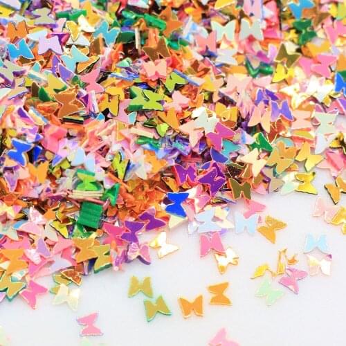 Nail Art Sparkly Glitter Laser Butterfly Sequins Slice Nail Thin Paillette Decoration 3D Tips