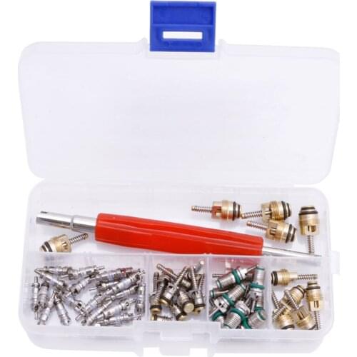 New 50Pcs A/C Core Valve R12/ R134A Air Conditioning Auto Car Assortment Remover Kit