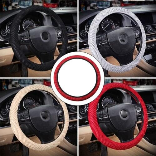 Braid On Steering Wheel Car Steering Wheel Cover With Needles and Mesh fabric Diameter 36-38cm Auto Car Accessories #266320