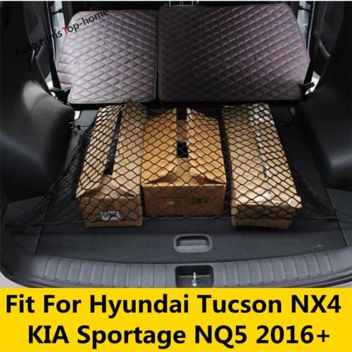 Yimaautotrims Rear Back Cargo Trunk Storage Organizer Luggage Net Holder Cover Fit For Hyundai Tucson 2016 - 2020 Interior