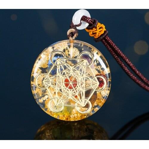 Natural Citrine Necklace Orgone Energy Converter Reiki Healing 7 Chakra Necklace Yoga Meditation Pendulum Jewelry Dropshipping