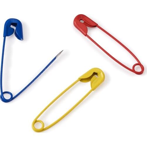 Pandahall 180pcs Mixed Color Iron Safety Pins Metal Clips Pins for Brooch Sewing Knitting Tools Accessories DIY Jewelry 30x7x2mm