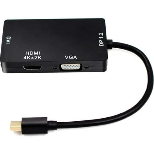 4 in 1 Mini DP to VGA DVI MINI DisplayPort to HDMI Adapter 4K for Macbook Tablet Monitor laptop Projector