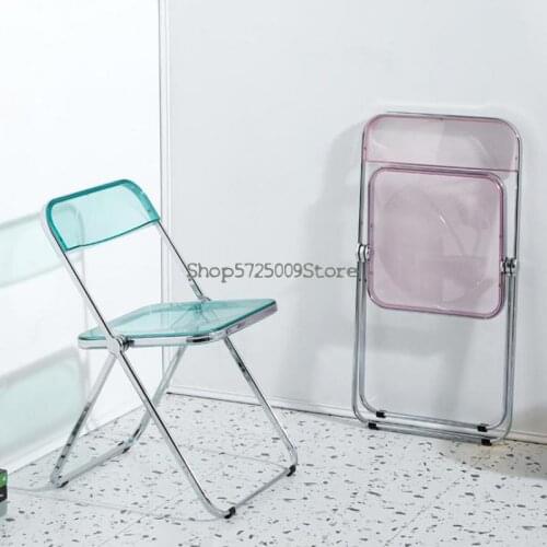 Transparent chair acrylic dining chair ins stool fashion net red photo stool folding chair clothing store makeup chair