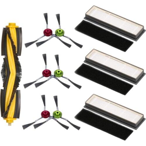 Roller Side Brush Sponge Filter Kit for Ecovacs Deebot OZMO 950 920 Vacuum Cleaner Parts, 1XRoller Brush, 3XFilters, 3XSponges