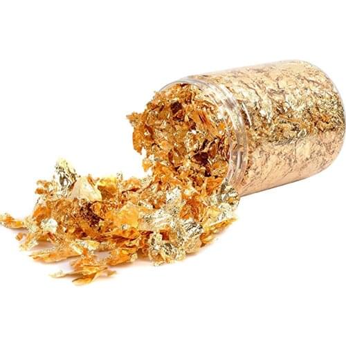 Luxury Shiny Gold Leaf Flake Resin Epoxy Mold Art Decoration 2G Gold Foil Fillings Materials Gilding Decor Jewelry Making Tool