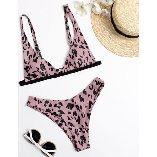 Sexy Women Summer Swimwear Bikini Set Bra Women Sexy Printed Bikini Swimsuit G-String Thong Beach Suit Бикини купальник