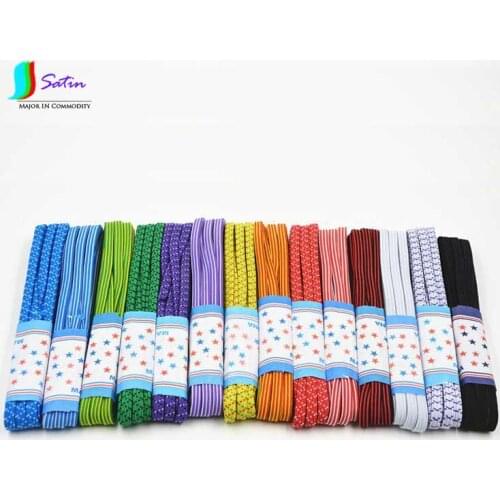 Width 7mm Narrow Stripe Dot Style Colorful Thickening Double Layer Clothes Crafts Diy Handmade Elastic Band 8 Meters S0237H