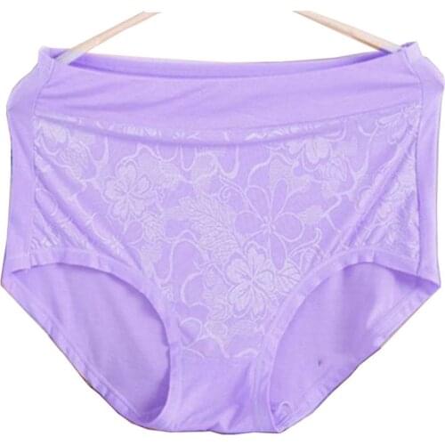 AS07 pantalon femme 2020 New Lace Modal Sexy Briefs Women Plus Size 6XL High Waist Panties