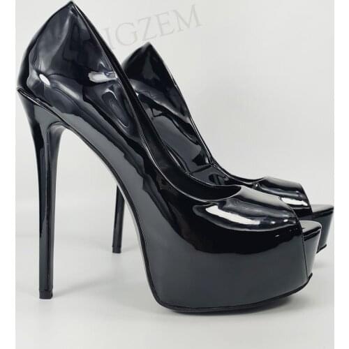 LAIGZEM Women Platform Pumps Peep Toe High Heels Party Shoes Sandals Vrouwen Schoen Croosdress Unisex Large Size 44 46 48 50 52