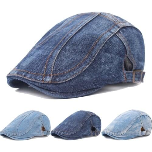 Vintage Cowboy Beret Hats For Women Men Classic College Style Denim Berets Newsboy Caps Fashion Spring Autumn Winter Hat Visors