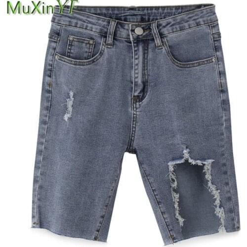 Lady Summer Hollow Out High Waist Denim Shorts Women Fashion Trendy Asymmetry Cotton Short Pants Streetwear Female Basic Jeans