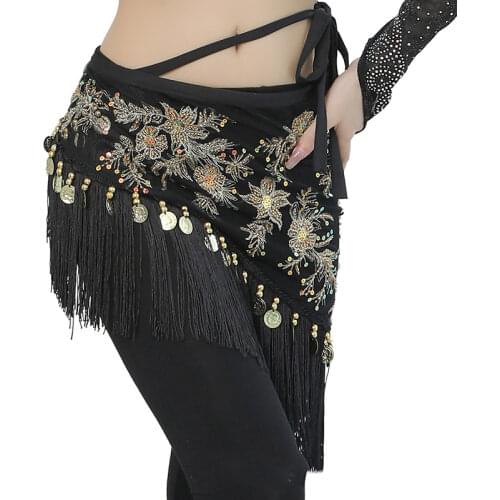 2021 Oriental Embroidery Pattern Belly Dance Hip Scarf For Women Exotic Dancing Dresses Decoration Bellydance Scarf