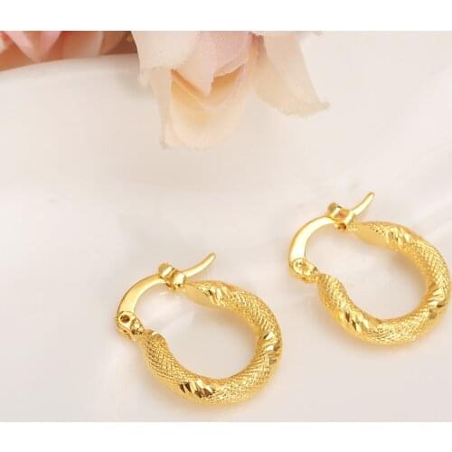 Gold Girls lovely Round Circles Huggies Hoop Earrings For Kids Children Aros women girlsboy jewelry african Christmas gift