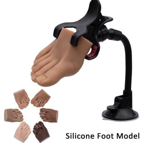 New 1 PCS Lifelike Silicone Nail Practice Foot Model Nail Insertion Manicure Foot Fake Foot Displays Mannequin With Clip