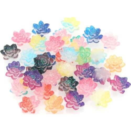 100Pcs 12mm Resin Flowers Cabochon Flatback Decoration Crafts Embellishments For Scrapbooking DIY Accessories